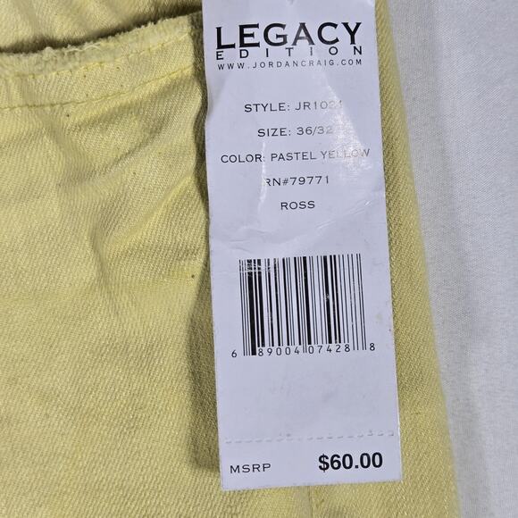 Jordan Craig Ross Fit Jeans 36x32 Yellow Distressed Skinny Taper Stretch Denim - Picture 8 of 13